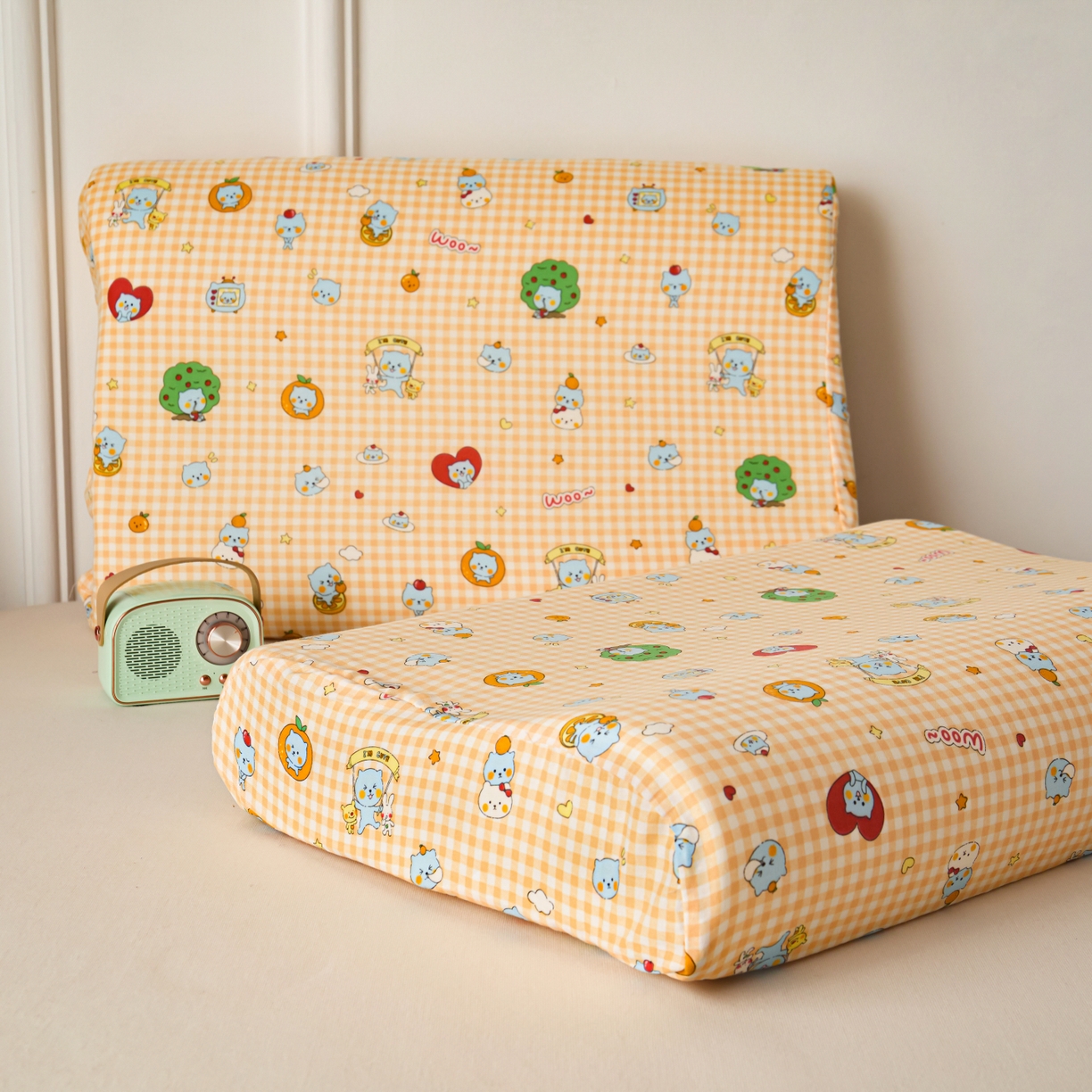 91家纺网 家纺一手货源 找家纺 百寐 2026新款全棉A类双层纱立体乳胶枕套纯棉纱布卡通碎花小清新枕套 立体-开心酷儿