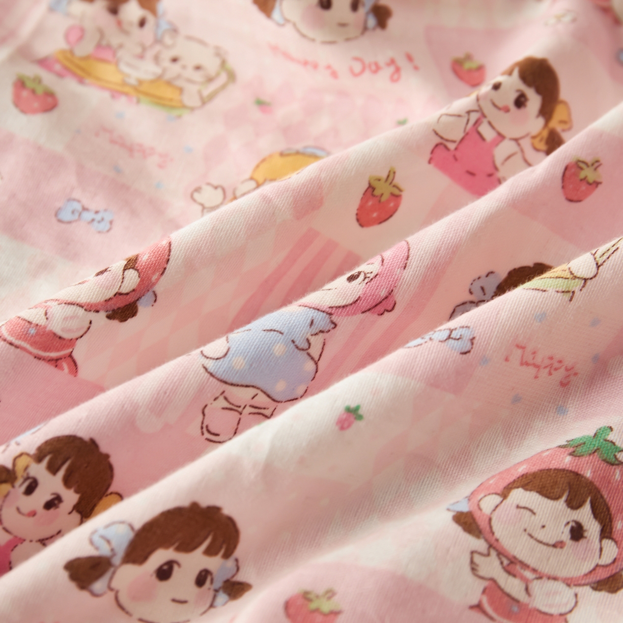 91家纺网 家纺一手货源 找家纺 百寐 2026新款全棉A类双层纱立体乳胶枕套纯棉纱布卡通碎花小清新枕套 立体-草莓女孩