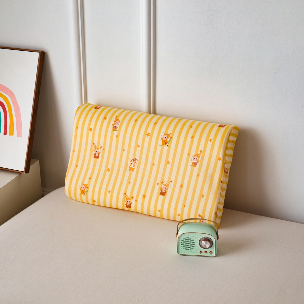 91家纺网 家纺一手货源 找家纺 百寐 2026新款全棉A类双层纱立体乳胶枕套纯棉纱布卡通碎花小清新枕套 立体-星星人