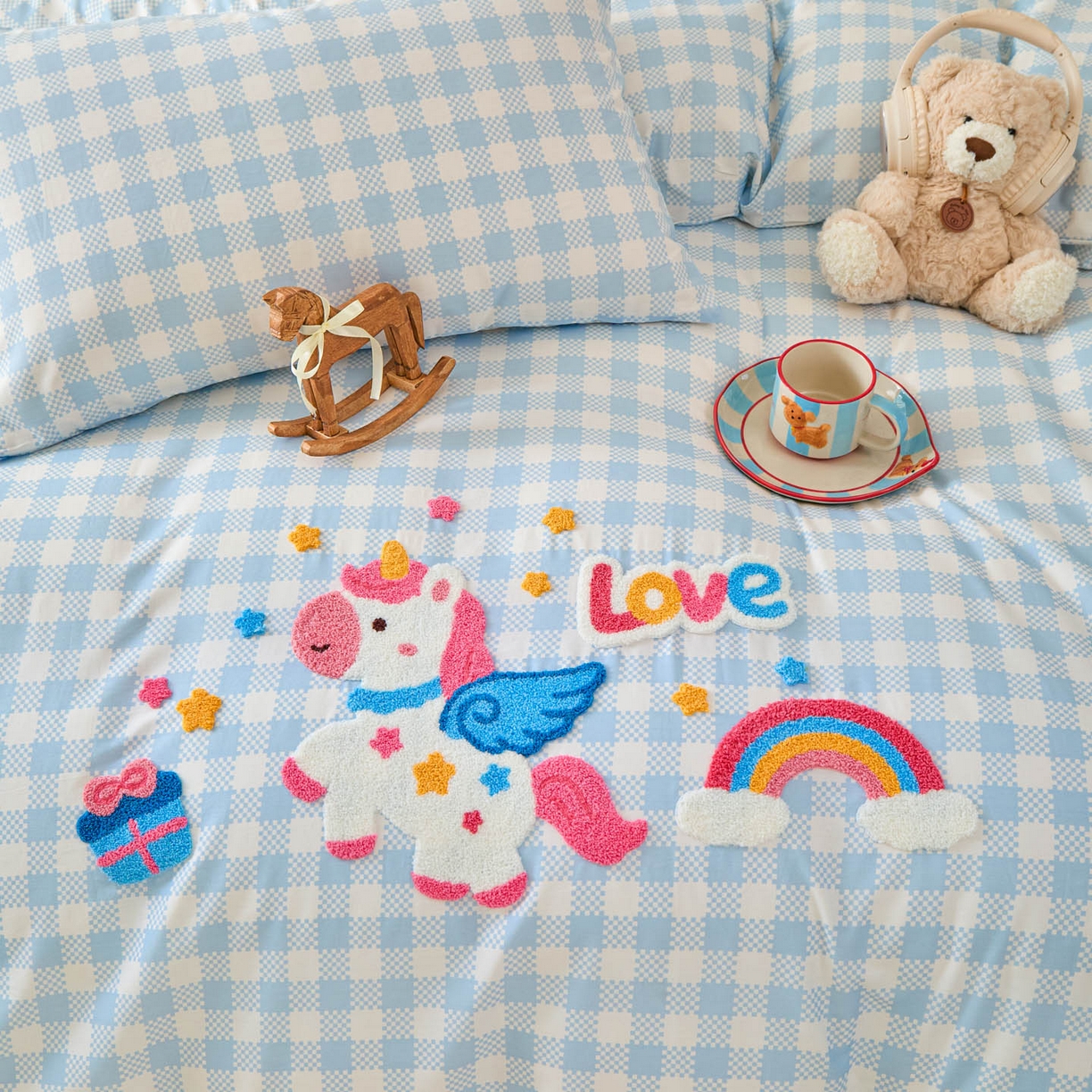 91家纺网 家纺一手货源 找家纺 （总）倾慕家纺 2026新款全棉卡通毛巾绣系列单被套