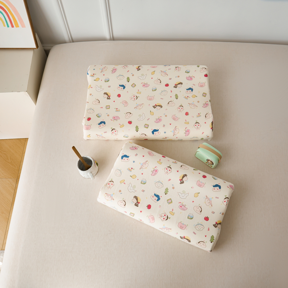 91家纺网 家纺一手货源 找家纺 百寐 2026新款全棉A类双层纱立体乳胶枕套纯棉纱布卡通碎花小清新枕套 立体--新新一家