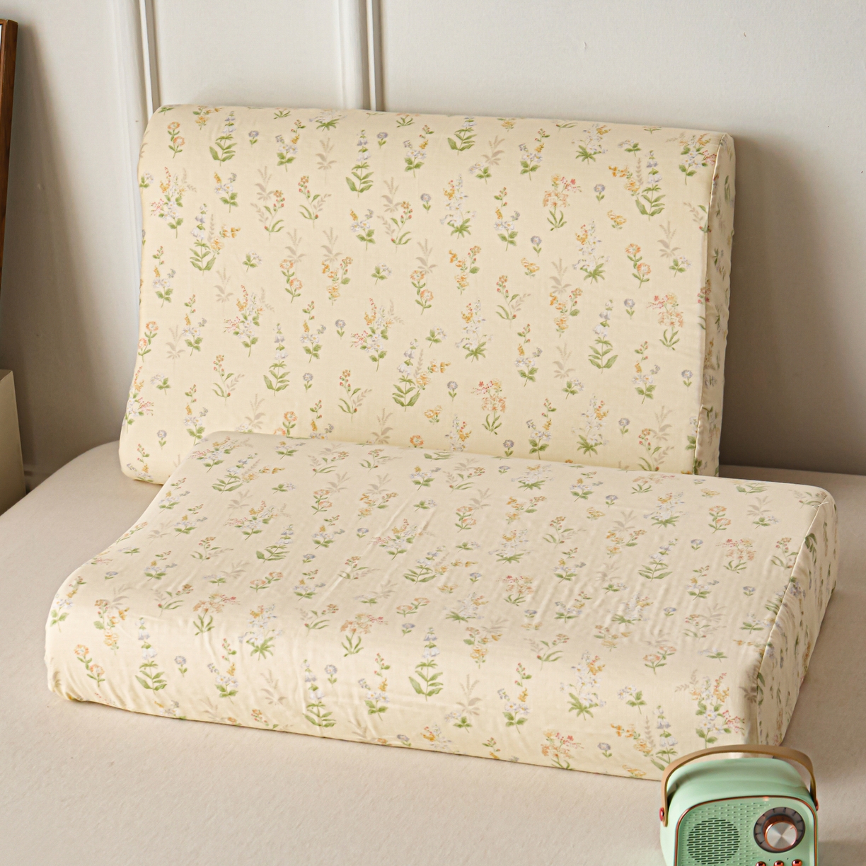 91家纺网 家纺一手货源 找家纺 百寐 2026新款全棉A类双层纱立体乳胶枕套纯棉纱布卡通碎花小清新枕套 立体-梨梦初醒