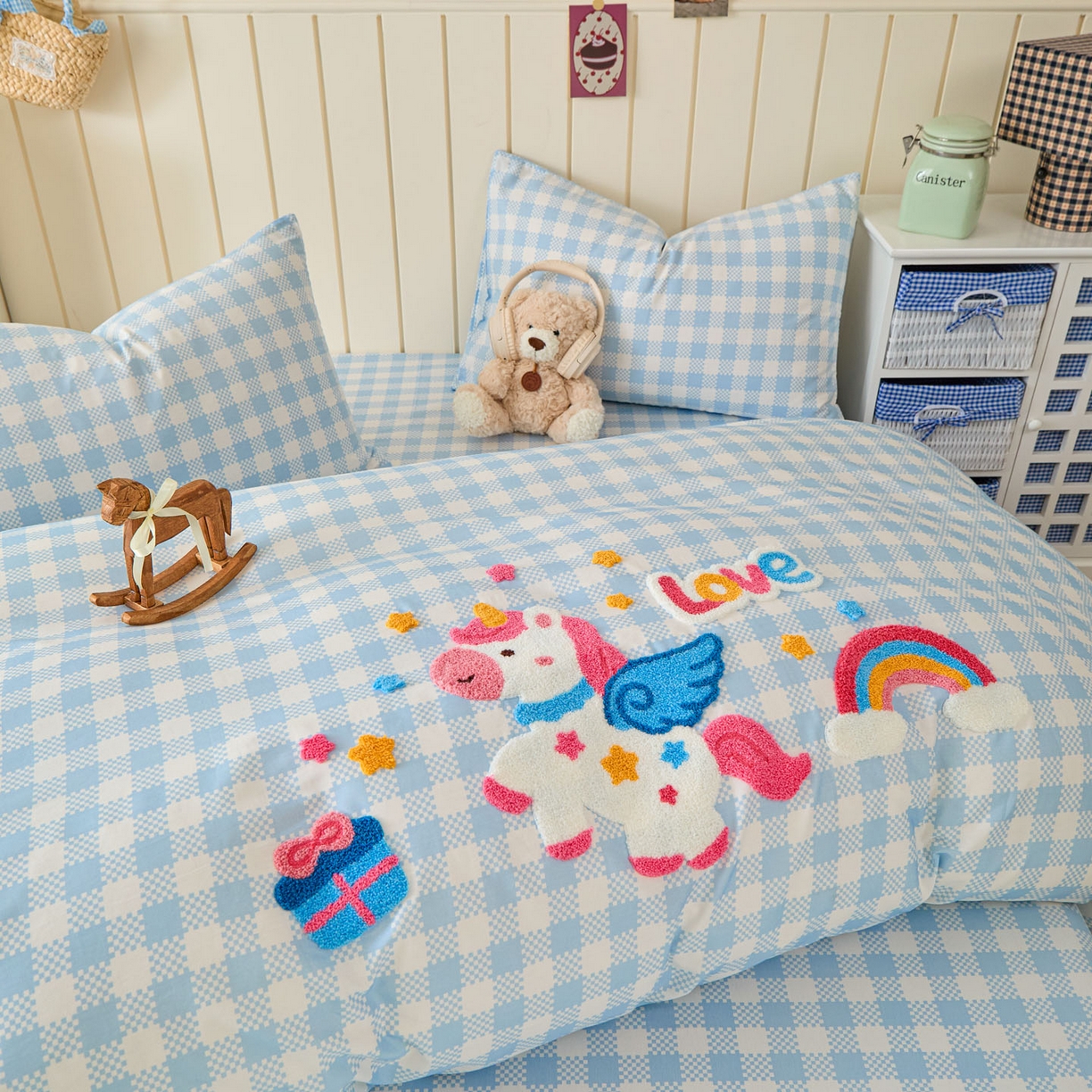 91家纺网 家纺一手货源 找家纺 （总）倾慕家纺 2026新款全棉卡通毛巾绣系列单被套