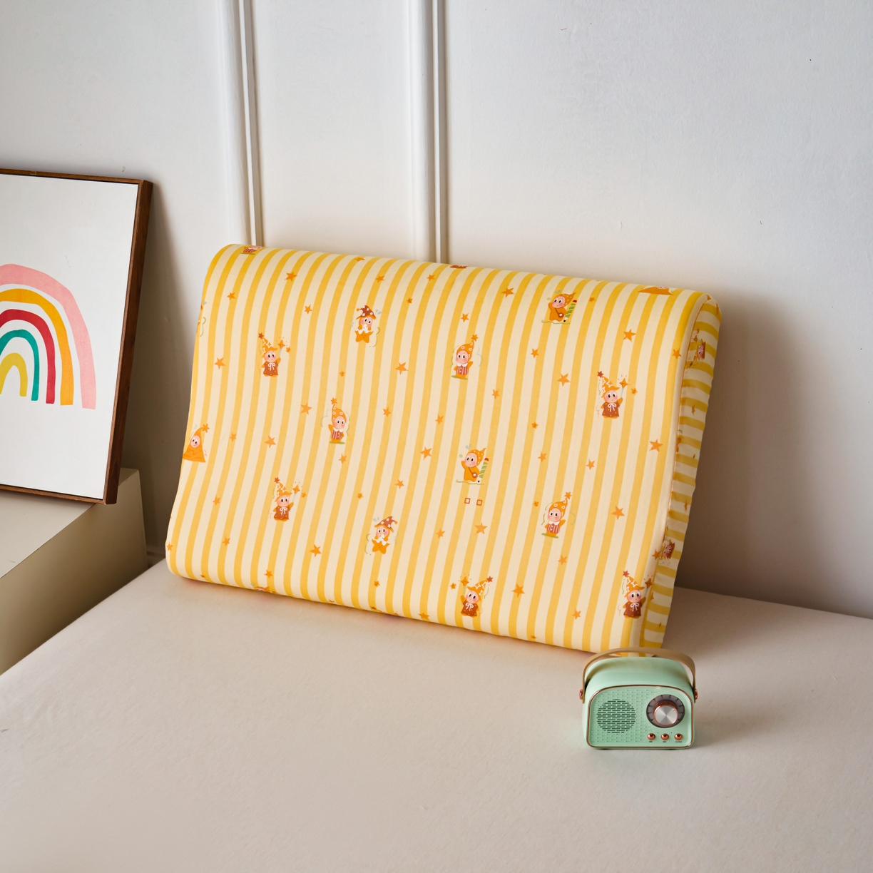 91家纺网 家纺一手货源 找家纺 百寐 2026新款全棉A类双层纱立体乳胶枕套纯棉纱布卡通碎花小清新枕套 立体-星星人