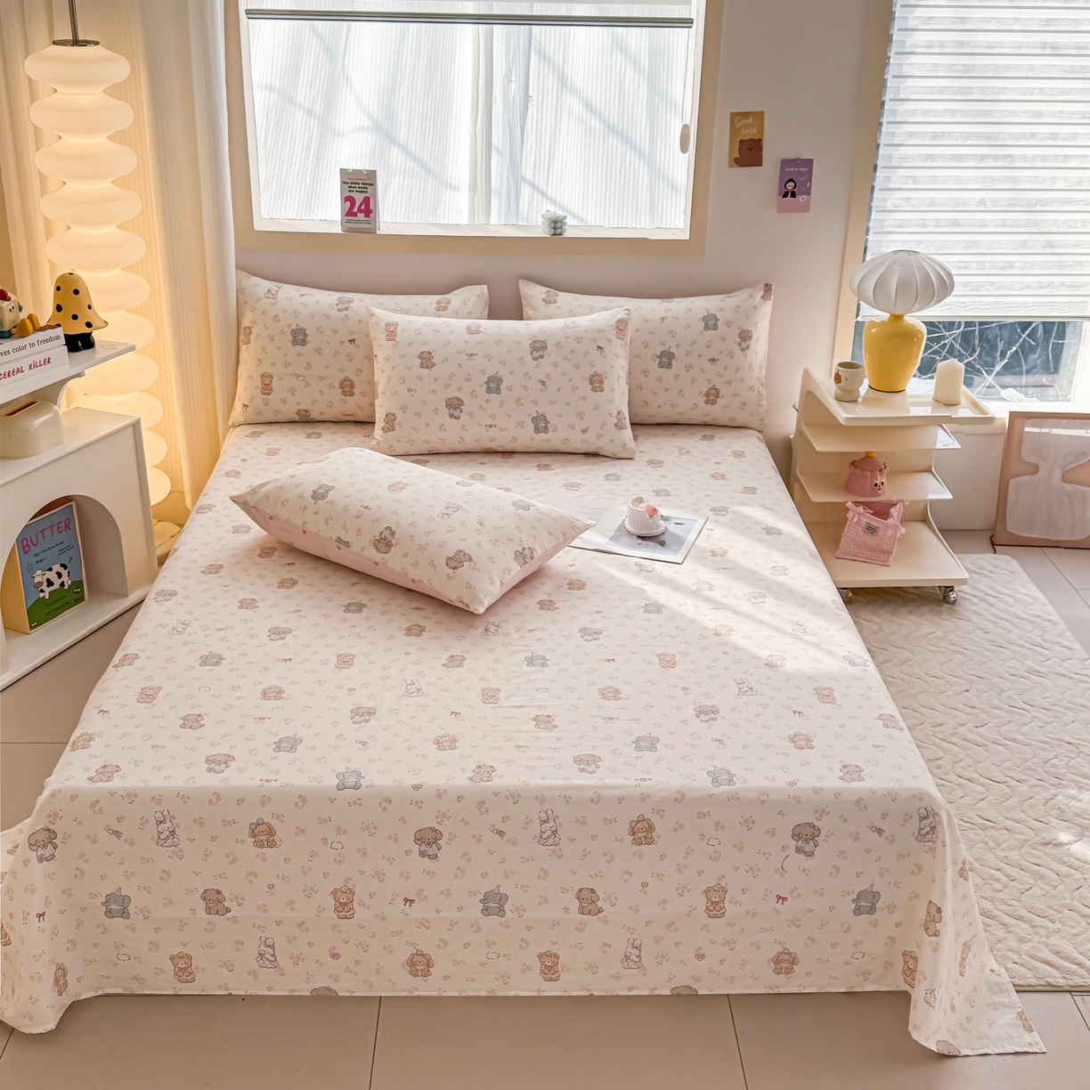 91家纺网 家纺一手货源 找家纺 （总）小蓝孩家纺 2026新款12868全棉印花单床单(联系商家可打折，尺寸可定制)