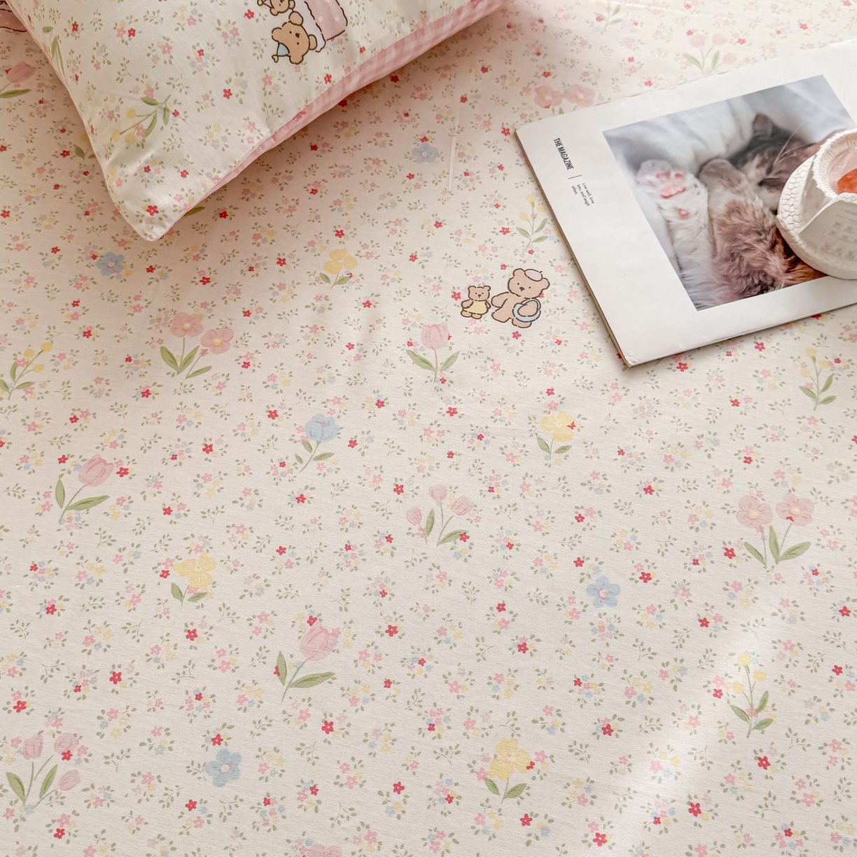 91家纺网 家纺一手货源 找家纺 小蓝孩家纺 2026新款12868全棉印花单床单(联系商家可打折，尺寸可定制) 丛林蜜语