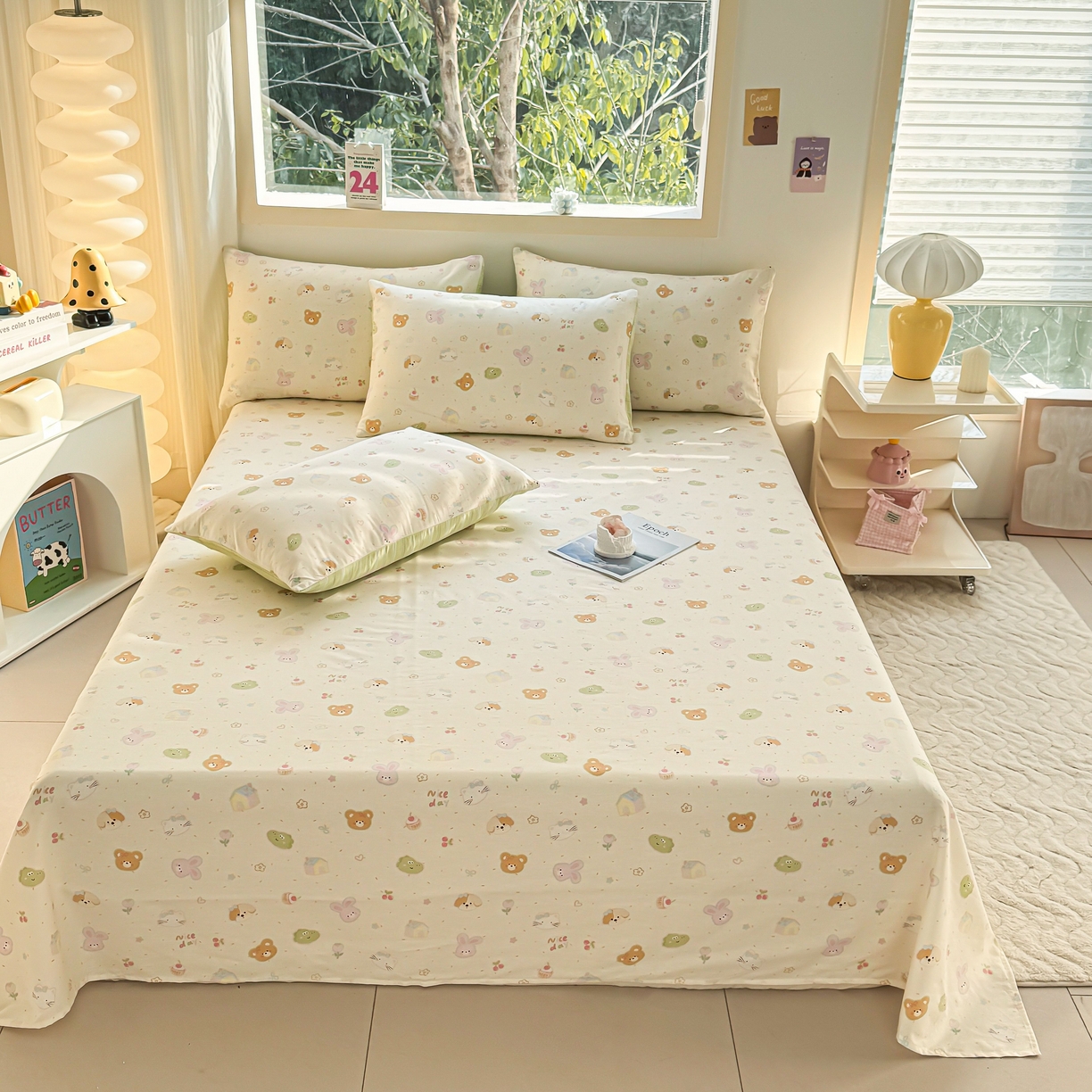 91家纺网 家纺一手货源 找家纺 （总）小蓝孩家纺 2026新款12868全棉印花单床单(联系商家可打折，尺寸可定制)