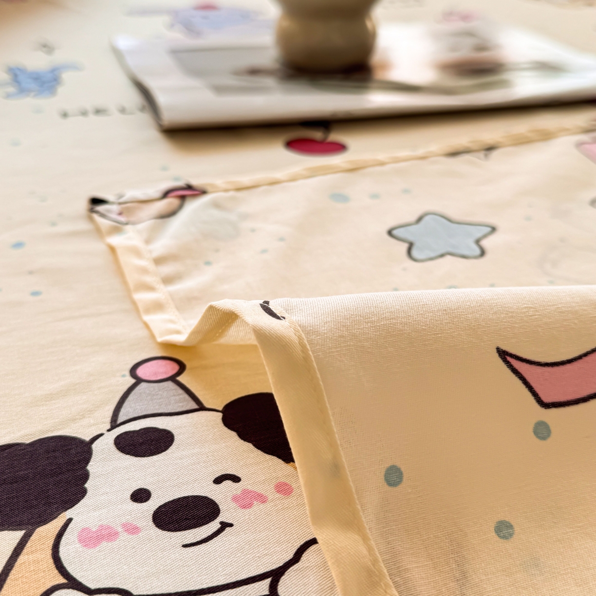 91家纺网 家纺一手货源 找家纺 小蓝孩家纺 2026新款12868全棉印花单床单(联系商家可打折，尺寸可定制) 可爱颂