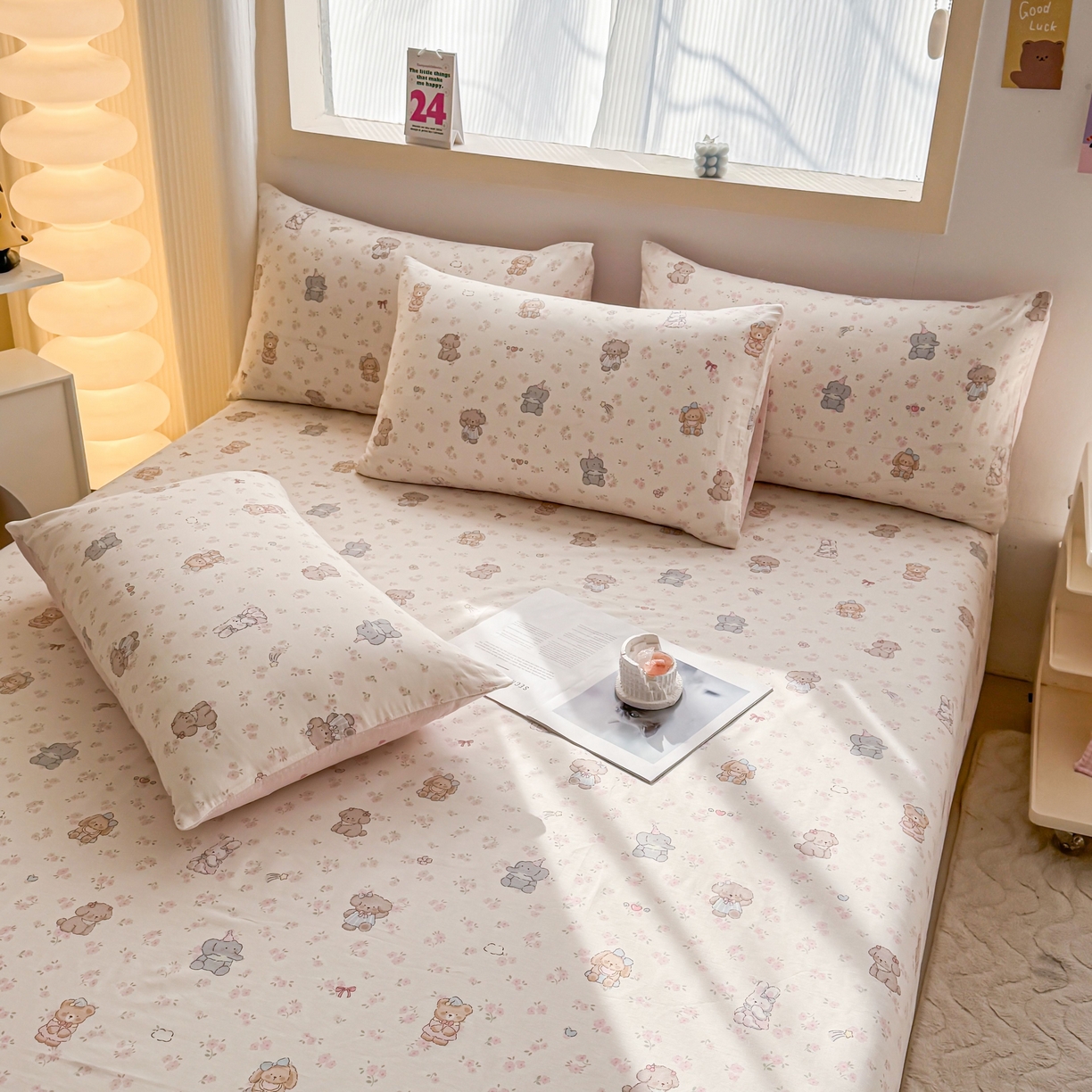 91家纺网 家纺一手货源 找家纺 小蓝孩家纺 2026新款12868全棉印花单床单(联系商家可打折，尺寸可定制) 奶酪幼儿园