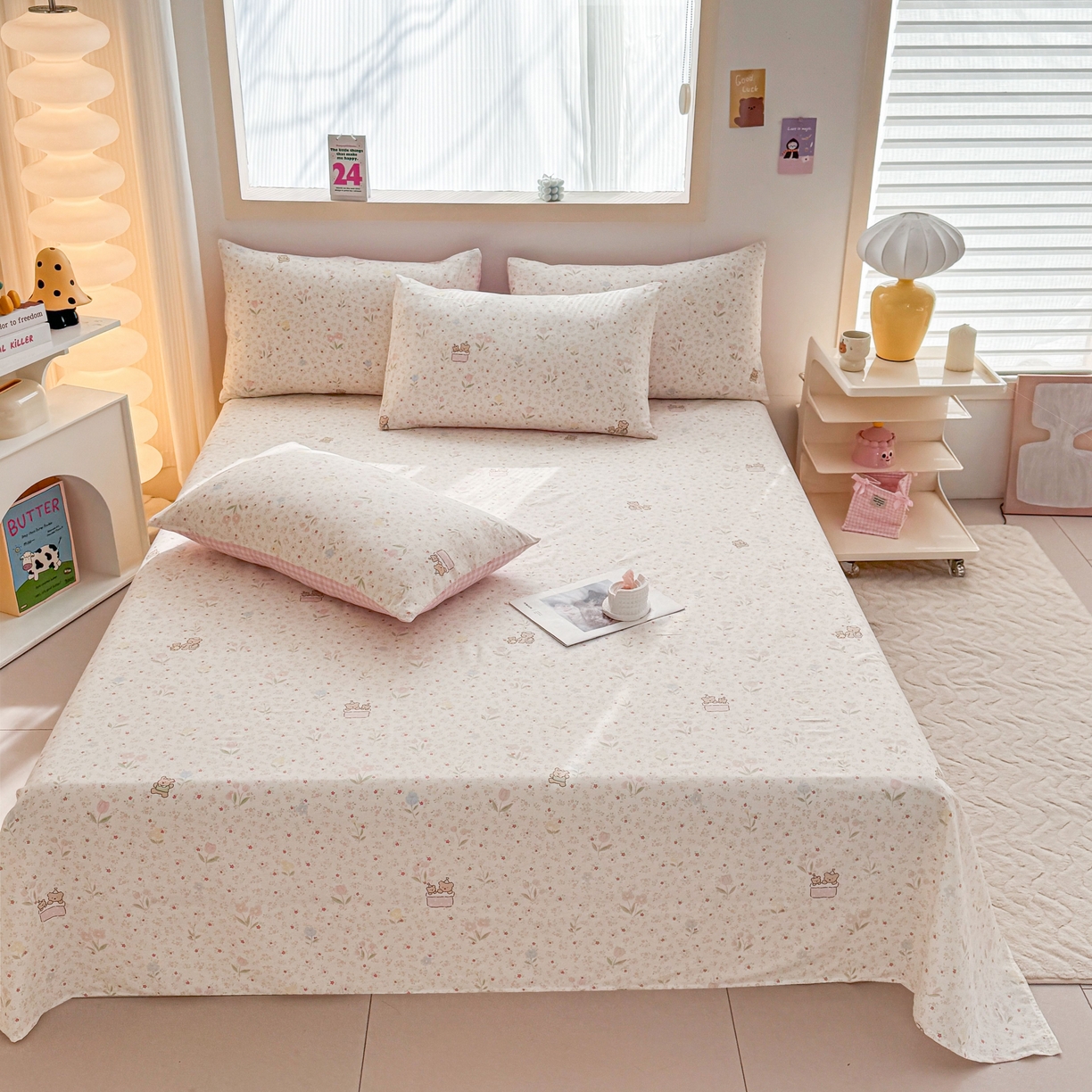 小蓝孩家纺 2026新款12868全棉印花单床单(联系商家可打折，尺寸可定制) 丛林蜜语