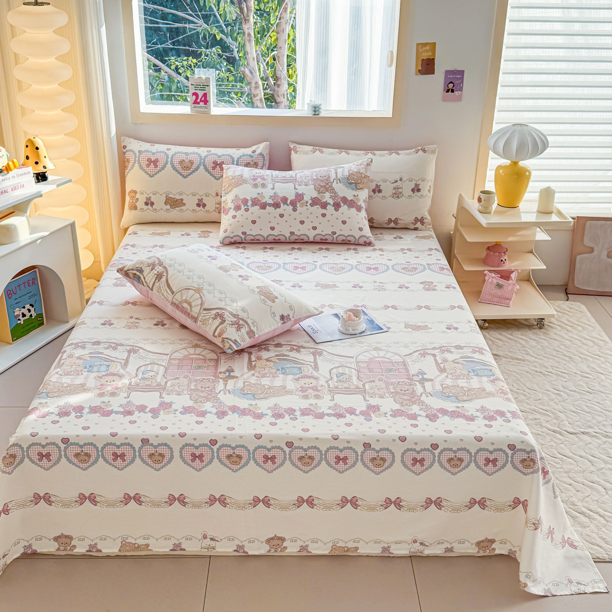 91家纺网 家纺一手货源 找家纺 （总）小蓝孩家纺 2026新款12868全棉印花单床单(联系商家可打折，尺寸可定制)