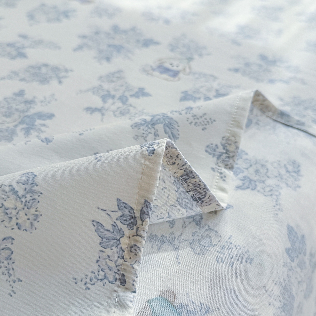 91家纺网 家纺一手货源 找家纺 小蓝孩家纺 2026新款12868全棉印花单床单(联系商家可打折，尺寸可定制) 森林兔