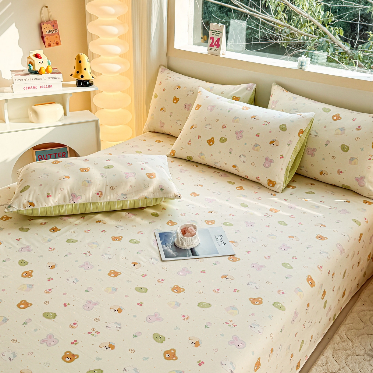 91家纺网 家纺一手货源 找家纺 小蓝孩家纺 2026新款12868全棉印花单床单(联系商家可打折，尺寸可定制) 假日小狗