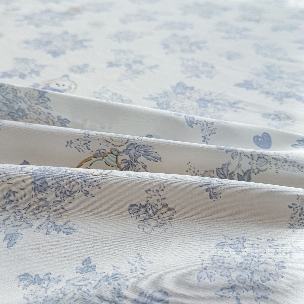 91家纺网 家纺一手货源 找家纺 小蓝孩家纺 2026新款12868全棉印花单床单(联系商家可打折，尺寸可定制) 森林兔