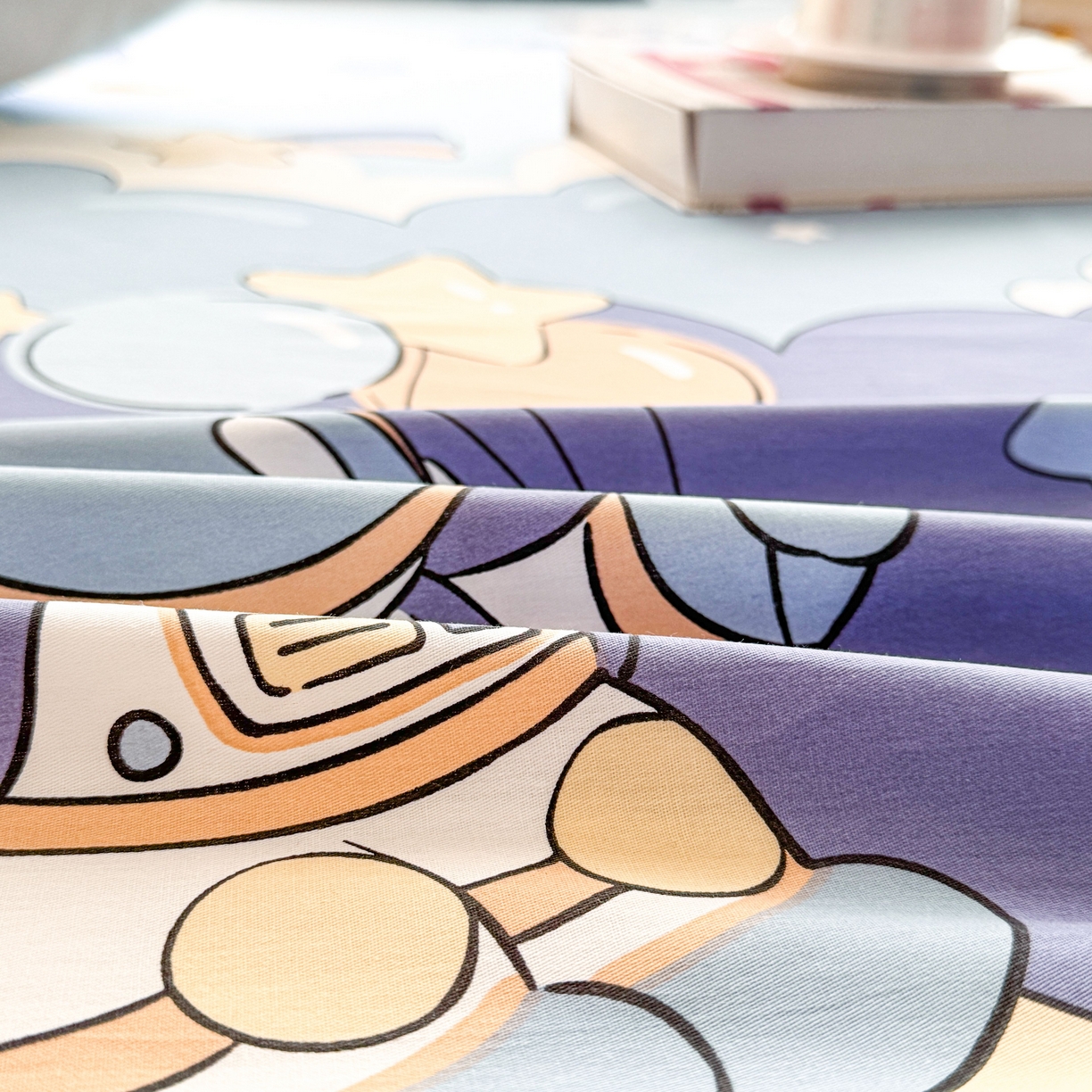 91家纺网 家纺一手货源 找家纺 小蓝孩家纺 2026新款12868全棉印花单床单(联系商家可打折，尺寸可定制) 太空梦乐园