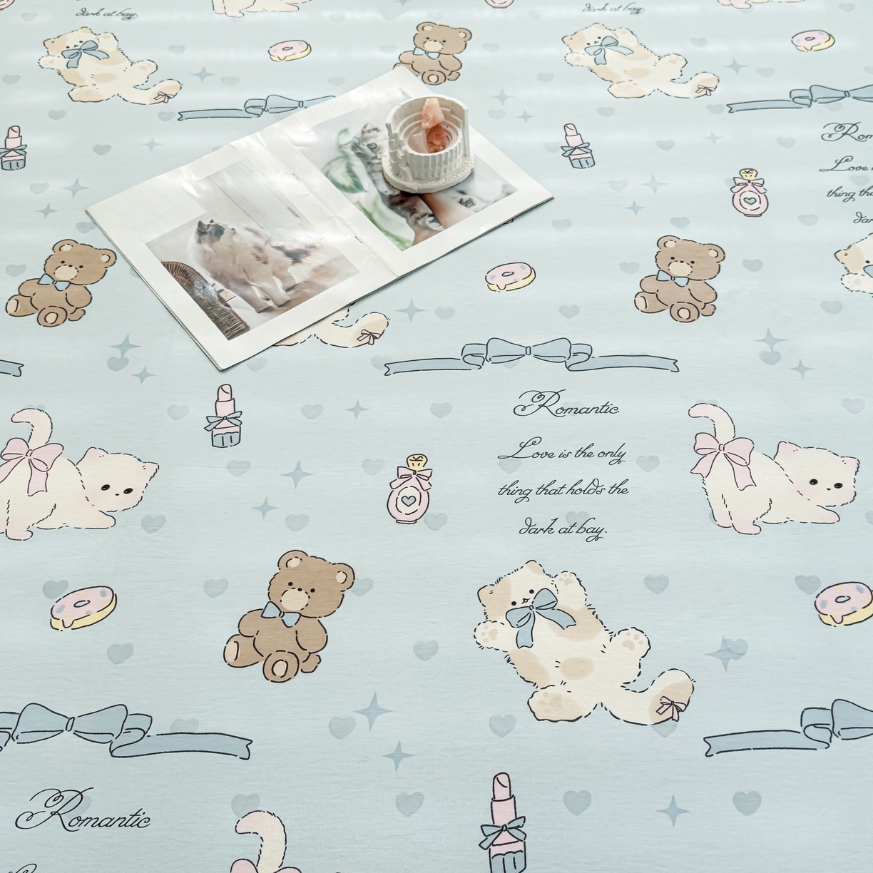 91家纺网 家纺一手货源 找家纺 小蓝孩家纺 2026新款12868全棉印花单床单(联系商家可打折，尺寸可定制) 奶油阿布-蓝