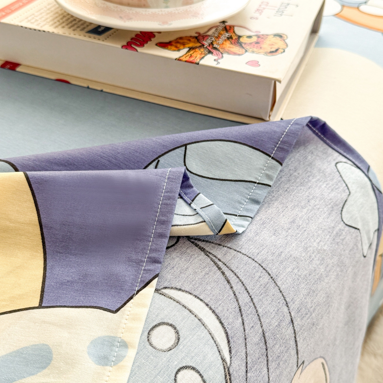 91家纺网 家纺一手货源 找家纺 小蓝孩家纺 2026新款12868全棉印花单床单(联系商家可打折，尺寸可定制) 太空梦乐园