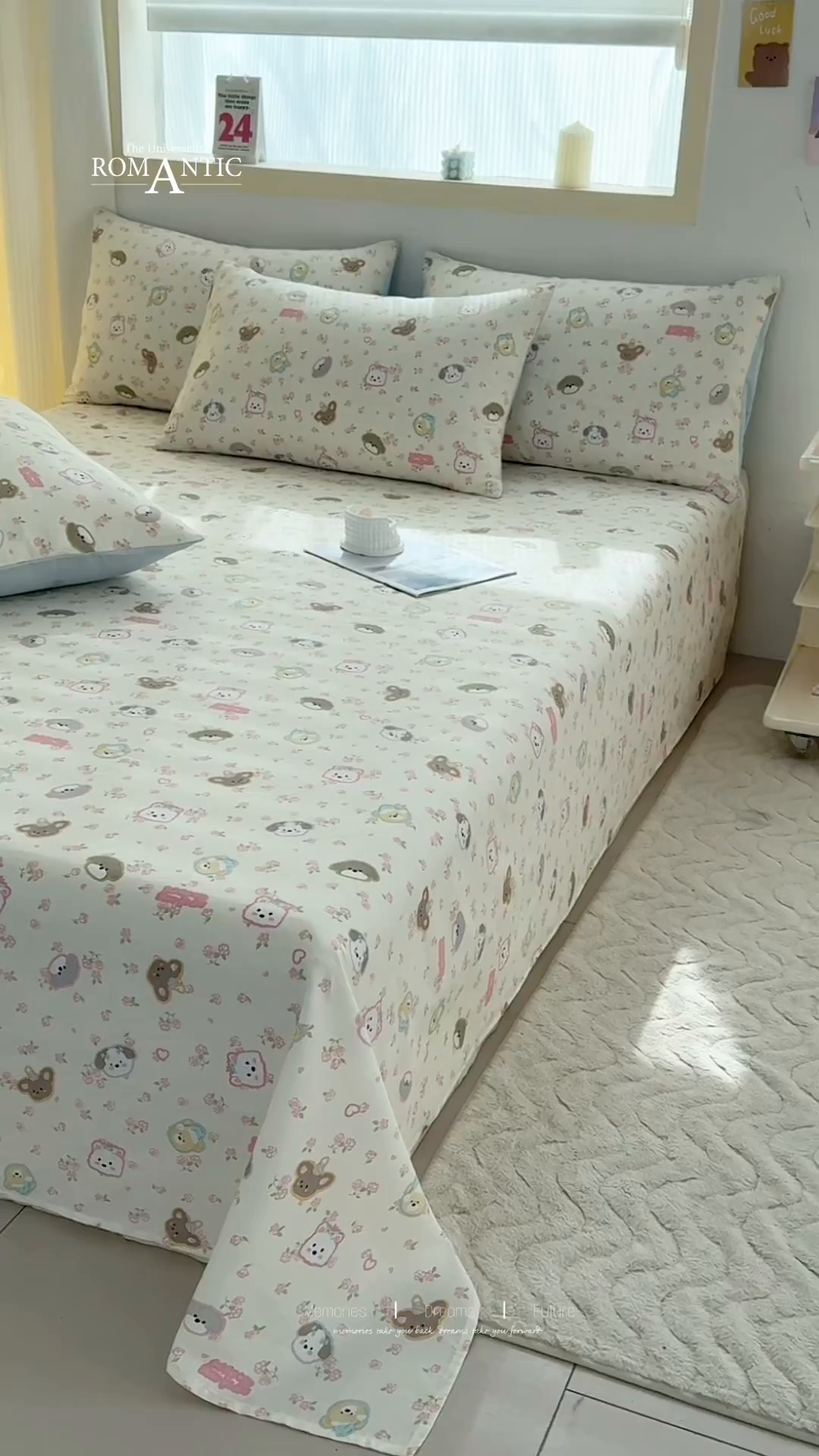 91家纺网 家纺一手货源 找家纺 小蓝孩家纺 2026新款12868全棉印花单床单(联系商家可打折，尺寸可定制) 萌宠伙伴