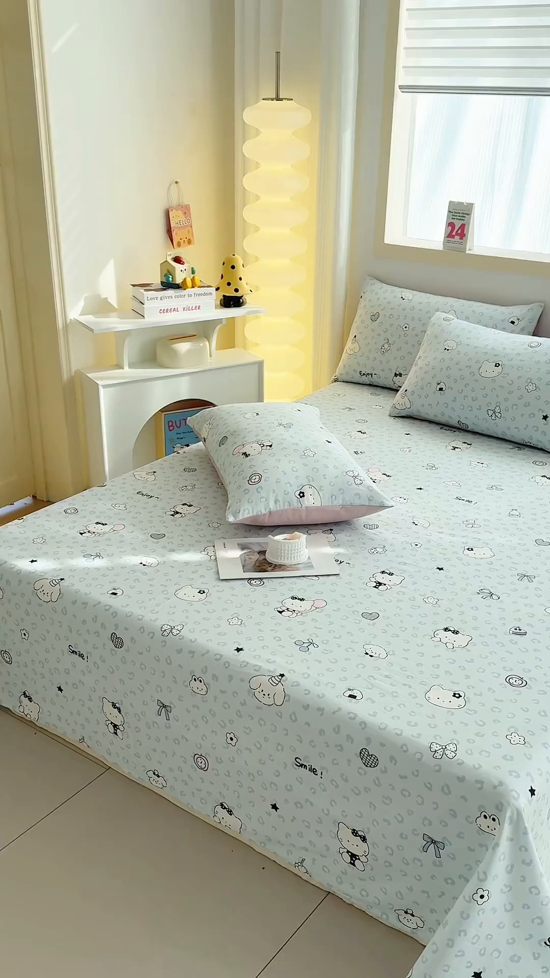 91家纺网 家纺一手货源 找家纺 小蓝孩家纺 2026新款12868全棉印花单床单(联系商家可打折，尺寸可定制) 豹纹猫咪