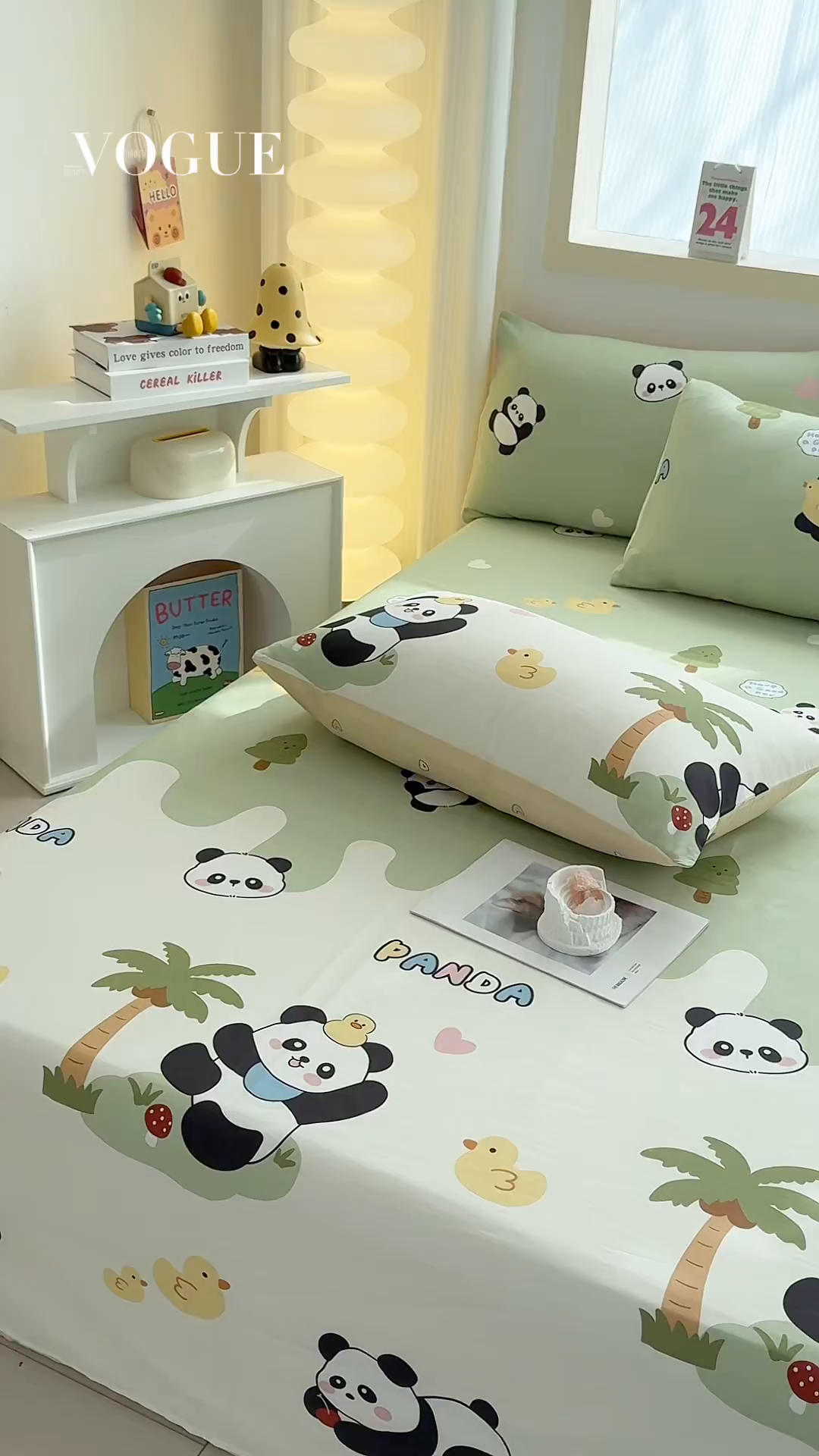 91家纺网 家纺一手货源 找家纺 小蓝孩家纺 2026新款12868全棉印花单床单(联系商家可打折，尺寸可定制) 熊猫鸭鸭乐-绿