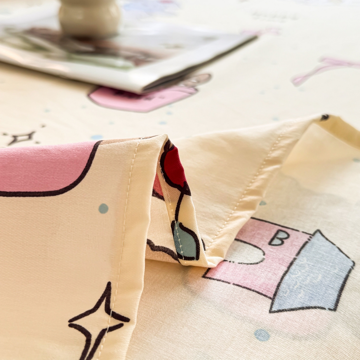 91家纺网 家纺一手货源 找家纺 小蓝孩家纺 2026新款12868全棉印花单床单(联系商家可打折，尺寸可定制) 可爱颂