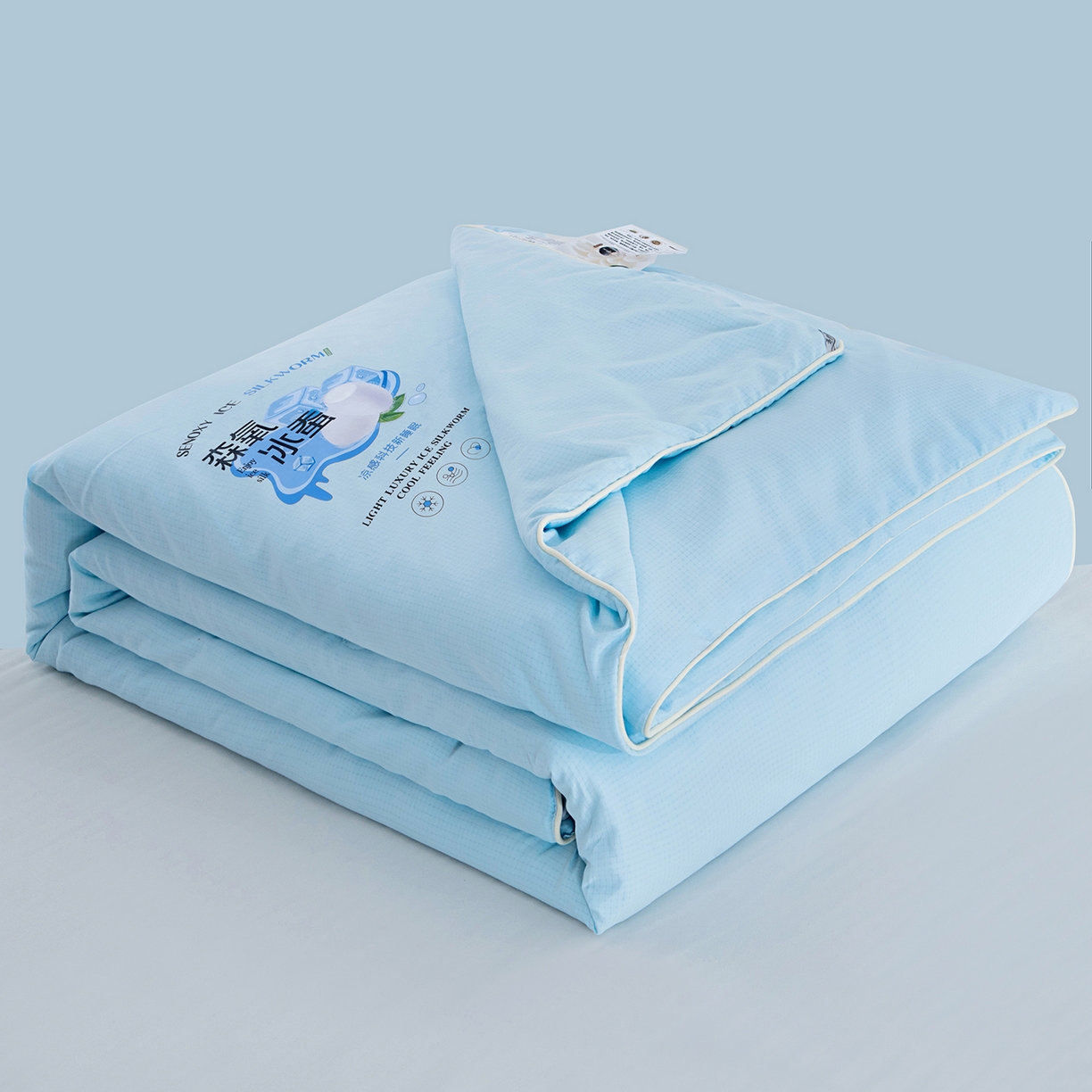 91家纺网 家纺一手货源 找家纺 禹祥家纺 2026新款冰氧桑蚕丝空调被夏凉被学生被蚕蛹蛋白被外贸跨境被子被芯直播爆款 星海兰