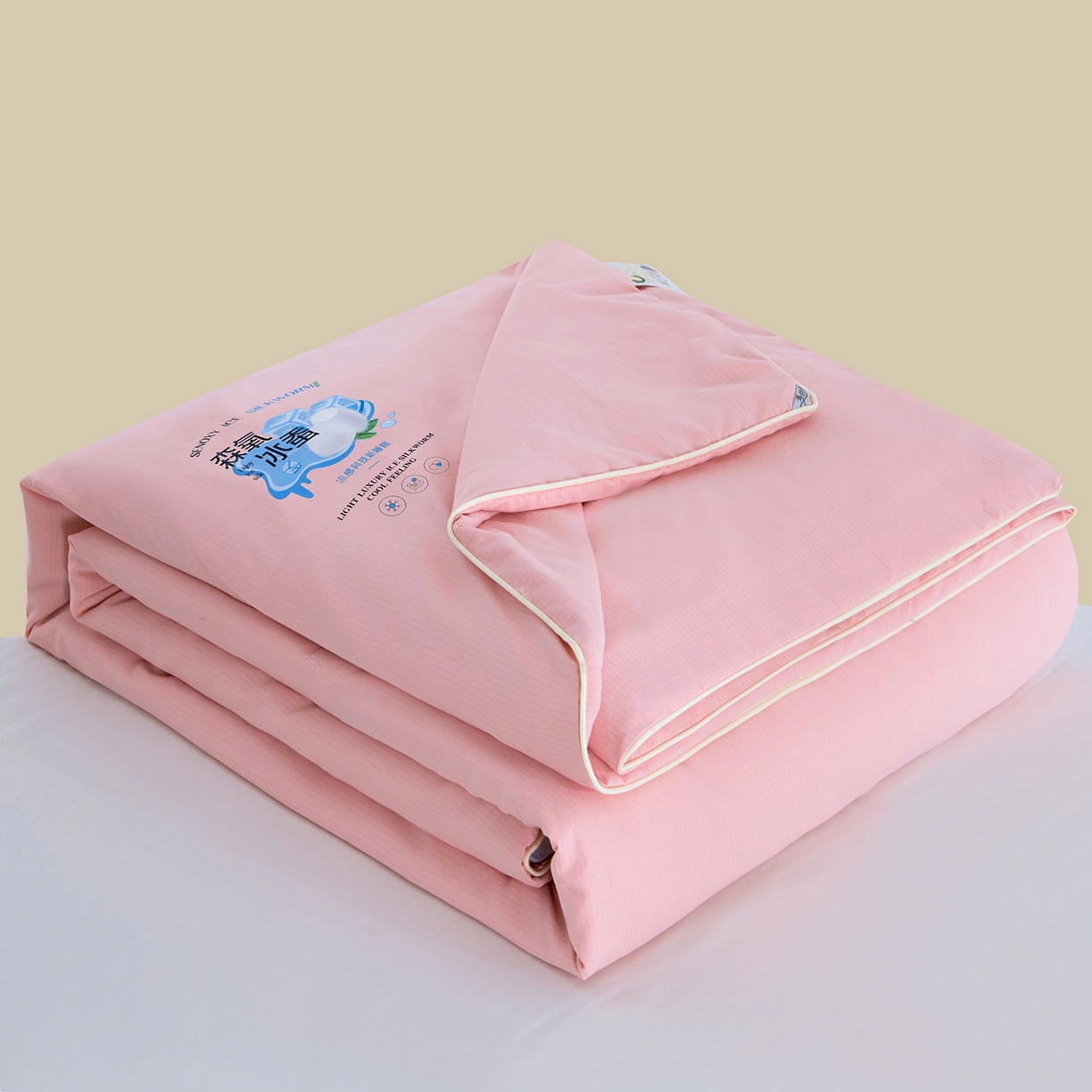 91家纺网 家纺一手货源 找家纺 禹祥家纺 2026新款冰氧桑蚕丝空调被夏凉被学生被蚕蛹蛋白被外贸跨境被子被芯直播爆款 西瓜粉