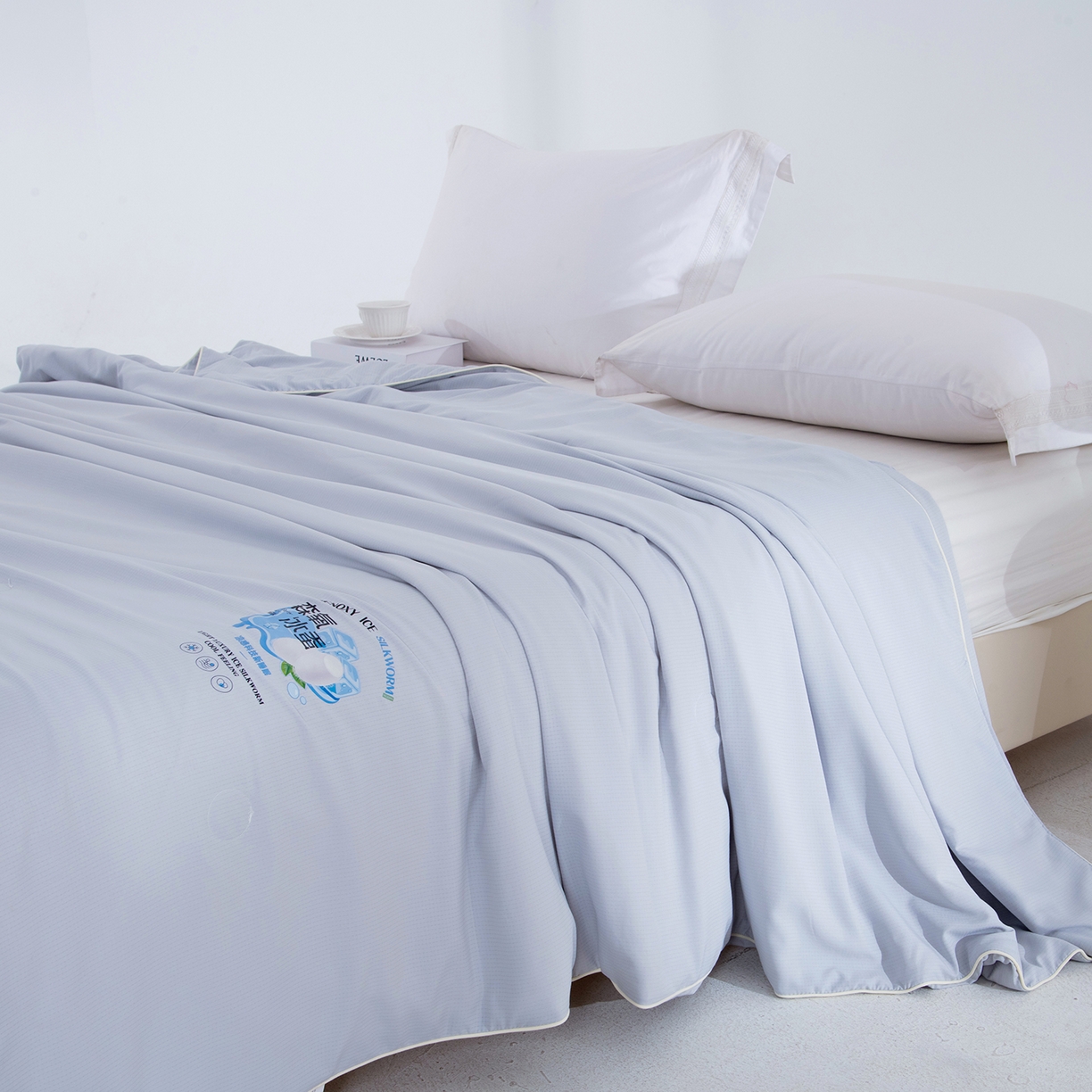 91家纺网 家纺一手货源 找家纺 禹祥家纺 2026新款冰氧桑蚕丝空调被夏凉被学生被蚕蛹蛋白被外贸跨境被子被芯直播爆款 云慕灰