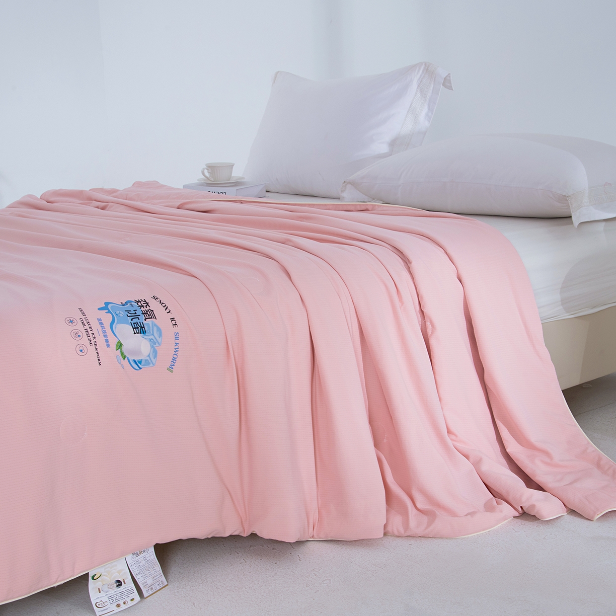 91家纺网 家纺一手货源 找家纺 禹祥家纺 2026新款冰氧桑蚕丝空调被夏凉被学生被蚕蛹蛋白被外贸跨境被子被芯直播爆款 西瓜粉