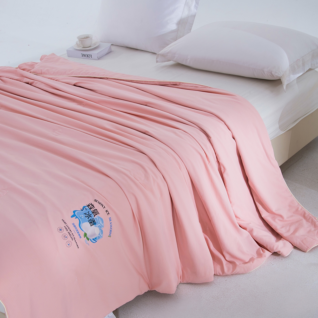 91家纺网 家纺一手货源 找家纺 禹祥家纺 2026新款冰氧桑蚕丝空调被夏凉被学生被蚕蛹蛋白被外贸跨境被子被芯直播爆款 西瓜粉