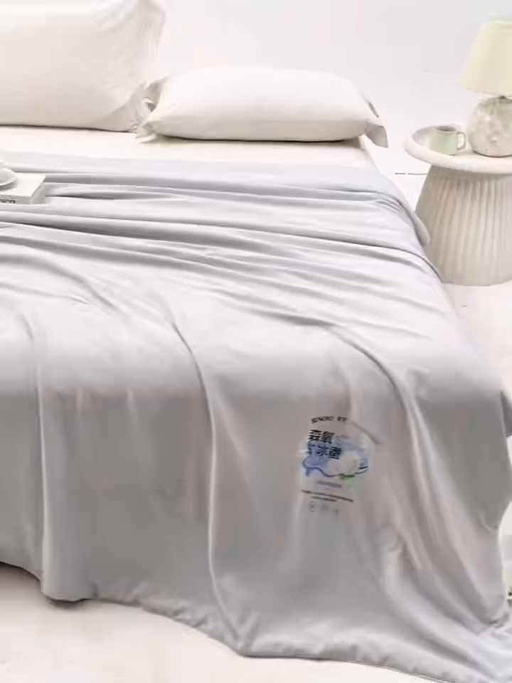 91家纺网 家纺一手货源 找家纺 禹祥家纺 2026新款冰氧桑蚕丝空调被夏凉被学生被蚕蛹蛋白被外贸跨境被子被芯直播爆款 云慕灰