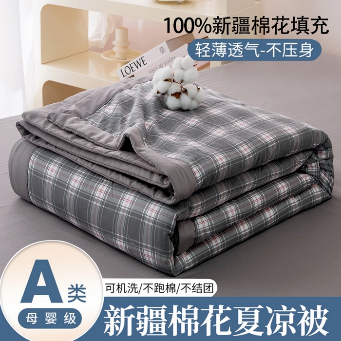 91家纺网 家纺一手货源 找家纺 （总）禹祥家纺 2026新款水洗棉A类100%新疆棉花填充夏被可机洗空调被夏凉被学生被被子被芯