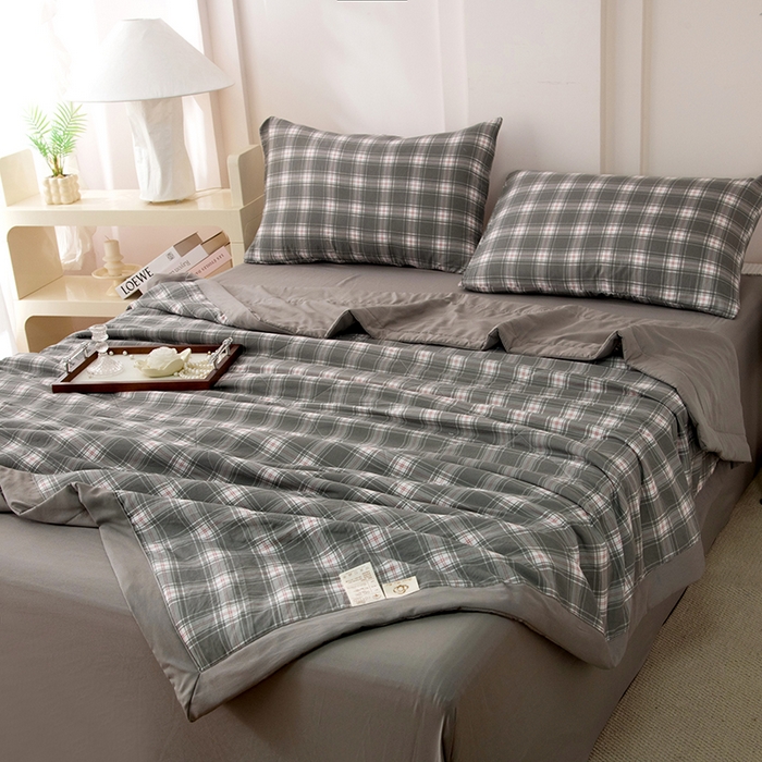 91家纺网 家纺一手货源 找家纺 禹祥家纺 2026新款水洗棉A类100%新疆棉花填充夏被可机洗空调被夏凉被学生被被子被芯 里约-灰