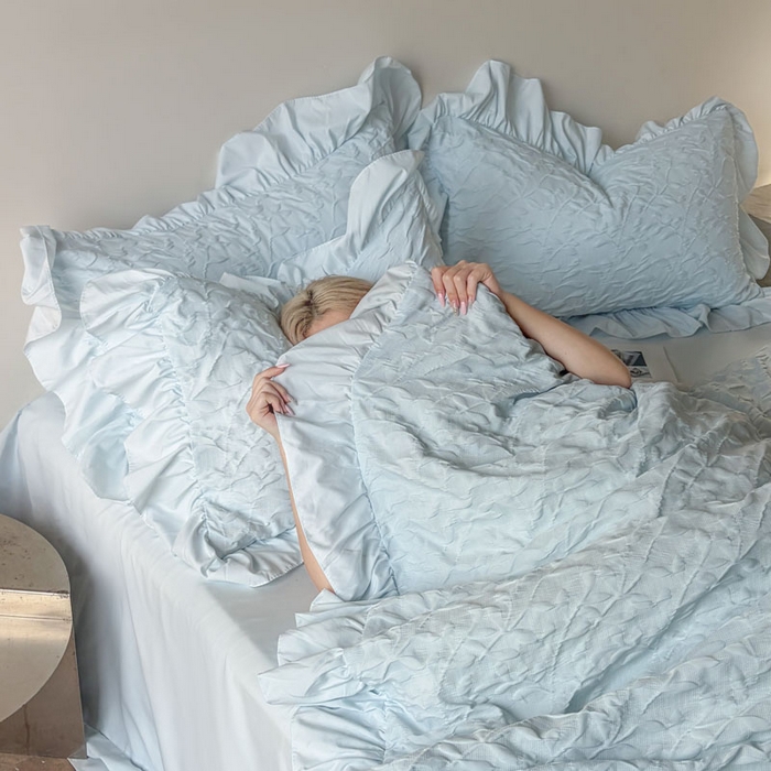 91家纺网 家纺一手货源 找家纺 （总）豪美鑫 2026新款立体浮雕提花四件套 叶语系列