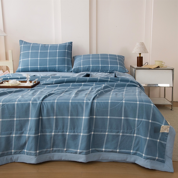 91家纺网 家纺一手货源 找家纺 禹祥家纺 2026新款水洗棉A类100%新疆棉花填充夏被可机洗空调被夏凉被学生被被子被芯 布丁大格