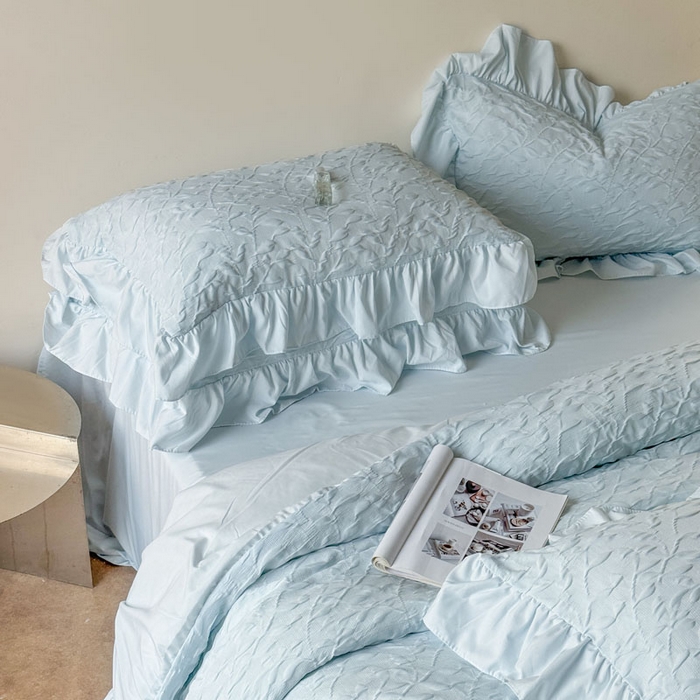 91家纺网 家纺一手货源 找家纺 （总）豪美鑫 2026新款立体浮雕提花四件套 叶语系列