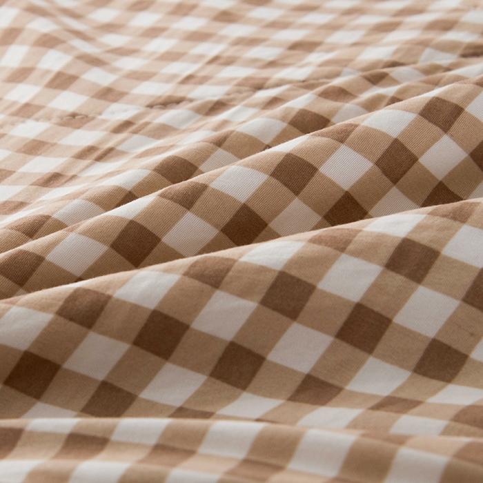 91家纺网 家纺一手货源 找家纺 禹祥家纺 2026新款水洗棉A类100%新疆棉花填充夏被可机洗空调被夏凉被学生被被子被芯 浅米小格