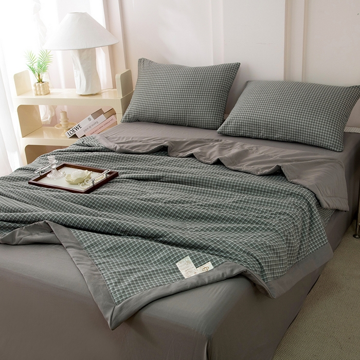 91家纺网 家纺一手货源 找家纺 禹祥家纺 2026新款水洗棉A类100%新疆棉花填充夏被可机洗空调被夏凉被学生被被子被芯 悉尼-灰