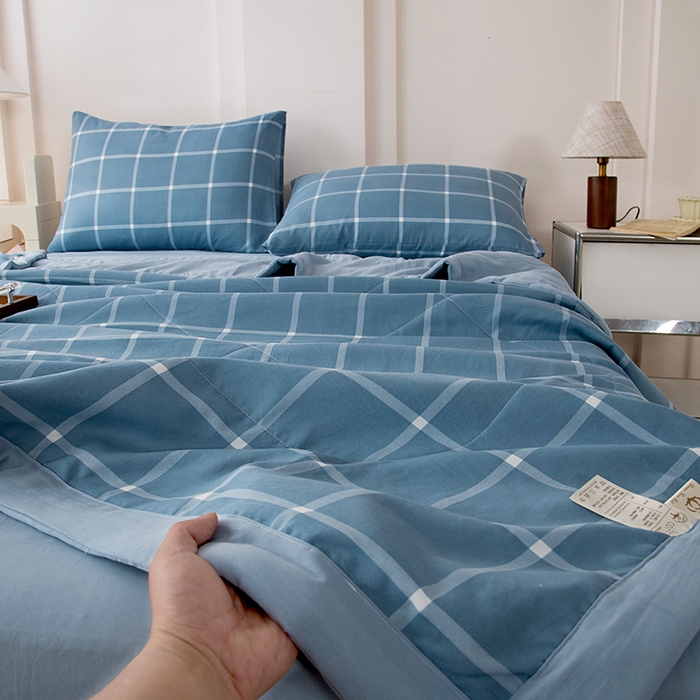 91家纺网 家纺一手货源 找家纺 禹祥家纺 2026新款水洗棉A类100%新疆棉花填充夏被可机洗空调被夏凉被学生被被子被芯 布丁大格