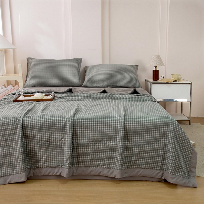 91家纺网 家纺一手货源 找家纺 禹祥家纺 2026新款水洗棉A类100%新疆棉花填充夏被可机洗空调被夏凉被学生被被子被芯 悉尼-灰