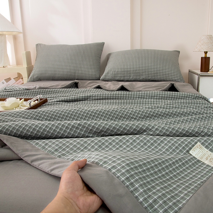 91家纺网 家纺一手货源 找家纺 禹祥家纺 2026新款水洗棉A类100%新疆棉花填充夏被可机洗空调被夏凉被学生被被子被芯 悉尼-灰