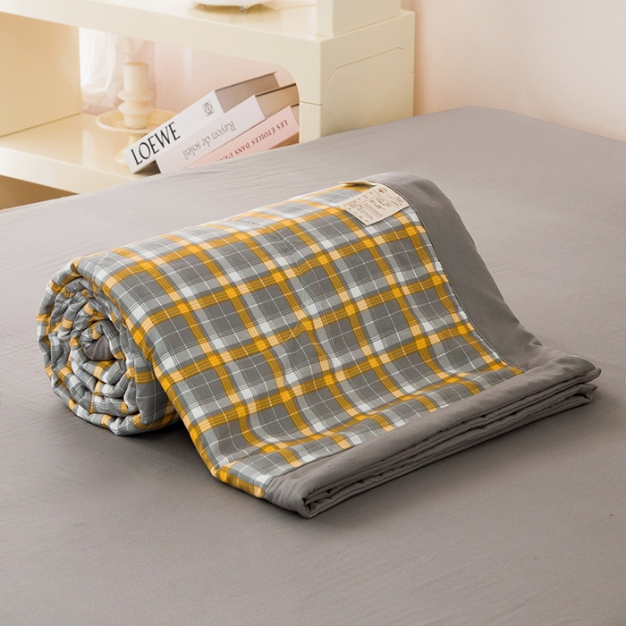 91家纺网 家纺一手货源 找家纺 禹祥家纺 2026新款水洗棉A类100%新疆棉花填充夏被可机洗空调被夏凉被学生被被子被芯 洛卡-灰