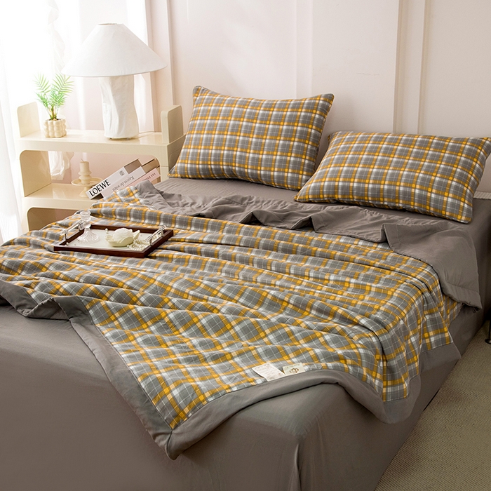 91家纺网 家纺一手货源 找家纺 禹祥家纺 2026新款水洗棉A类100%新疆棉花填充夏被可机洗空调被夏凉被学生被被子被芯 洛卡-灰