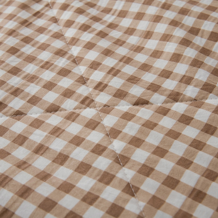 91家纺网 家纺一手货源 找家纺 禹祥家纺 2026新款水洗棉A类100%新疆棉花填充夏被可机洗空调被夏凉被学生被被子被芯 浅米小格