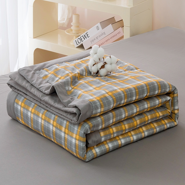 91家纺网 家纺一手货源 找家纺 禹祥家纺 2026新款水洗棉A类100%新疆棉花填充夏被可机洗空调被夏凉被学生被被子被芯 洛卡-灰