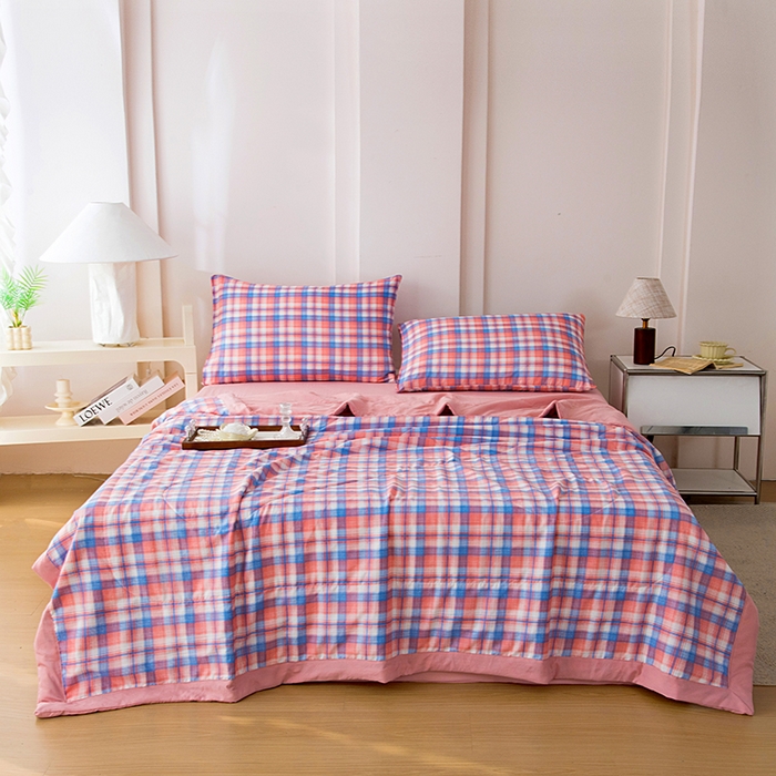 91家纺网 家纺一手货源 找家纺 禹祥家纺 2026新款水洗棉A类100%新疆棉花填充夏被可机洗空调被夏凉被学生被被子被芯 清新格-玉