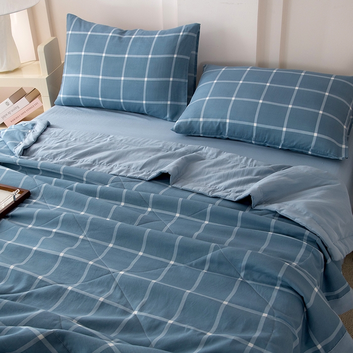 91家纺网 家纺一手货源 找家纺 禹祥家纺 2026新款水洗棉A类100%新疆棉花填充夏被可机洗空调被夏凉被学生被被子被芯 布丁大格