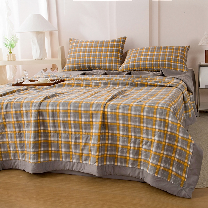 91家纺网 家纺一手货源 找家纺 禹祥家纺 2026新款水洗棉A类100%新疆棉花填充夏被可机洗空调被夏凉被学生被被子被芯 洛卡-灰