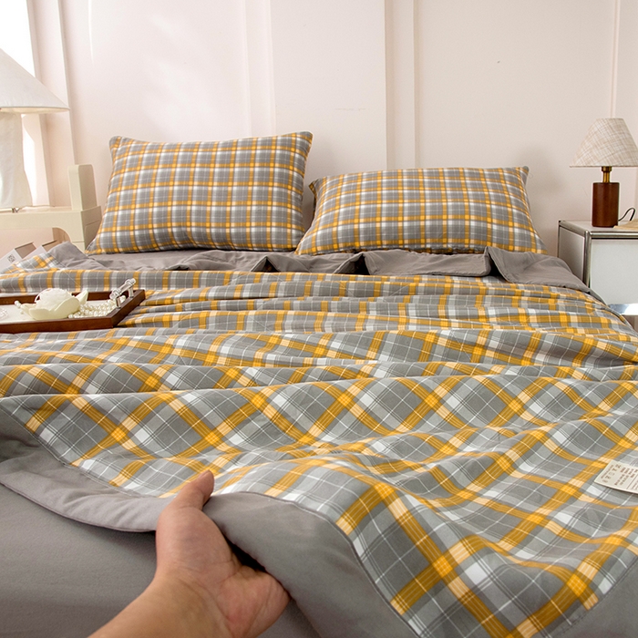 91家纺网 家纺一手货源 找家纺 禹祥家纺 2026新款水洗棉A类100%新疆棉花填充夏被可机洗空调被夏凉被学生被被子被芯 洛卡-灰