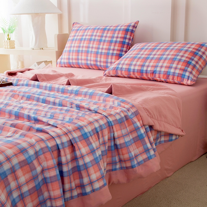 91家纺网 家纺一手货源 找家纺 禹祥家纺 2026新款水洗棉A类100%新疆棉花填充夏被可机洗空调被夏凉被学生被被子被芯 清新格-玉